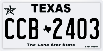 TX license plate CCB2403