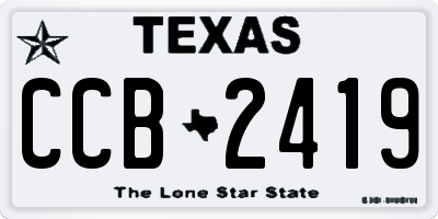 TX license plate CCB2419