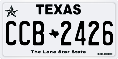 TX license plate CCB2426