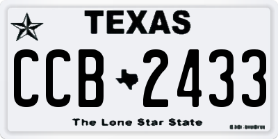 TX license plate CCB2433