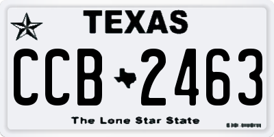 TX license plate CCB2463