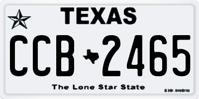 TX license plate CCB2465
