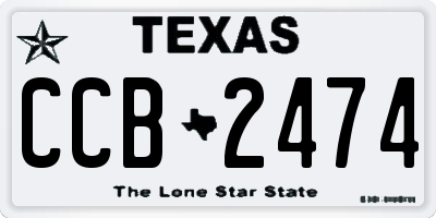 TX license plate CCB2474