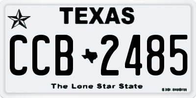 TX license plate CCB2485