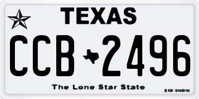 TX license plate CCB2496