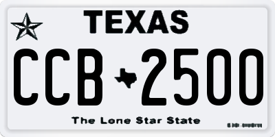 TX license plate CCB2500