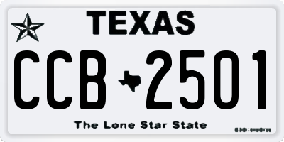 TX license plate CCB2501