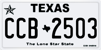 TX license plate CCB2503