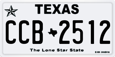 TX license plate CCB2512