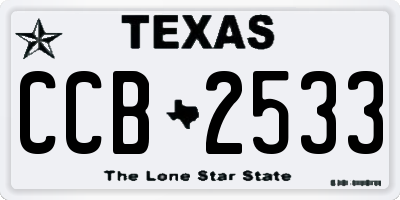 TX license plate CCB2533