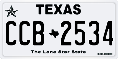 TX license plate CCB2534