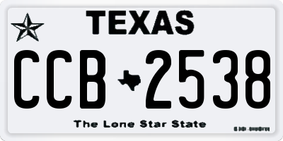 TX license plate CCB2538
