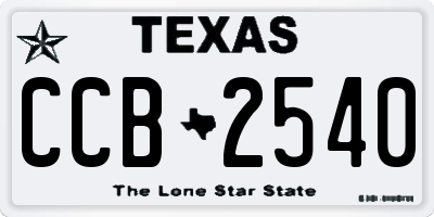TX license plate CCB2540