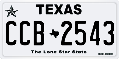 TX license plate CCB2543
