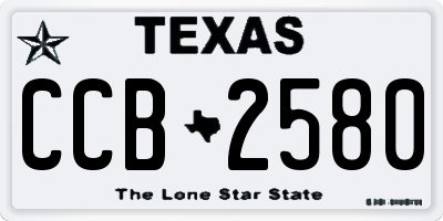 TX license plate CCB2580