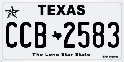 TX license plate CCB2583