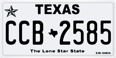 TX license plate CCB2585