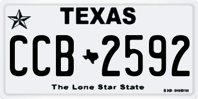 TX license plate CCB2592