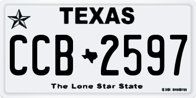 TX license plate CCB2597
