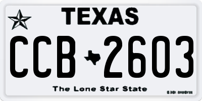 TX license plate CCB2603
