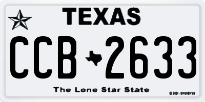 TX license plate CCB2633