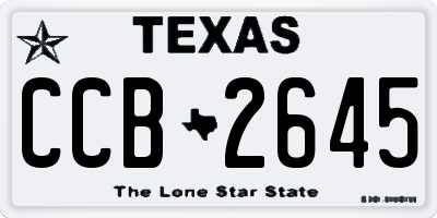 TX license plate CCB2645