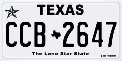 TX license plate CCB2647