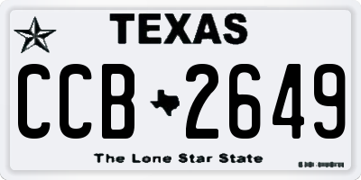 TX license plate CCB2649
