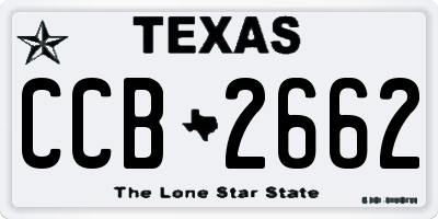 TX license plate CCB2662