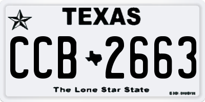 TX license plate CCB2663