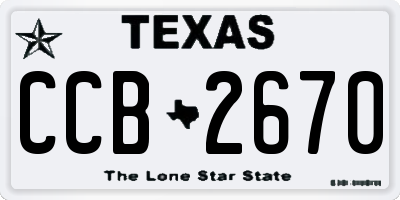 TX license plate CCB2670