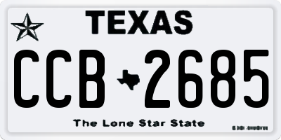 TX license plate CCB2685