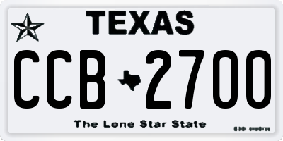 TX license plate CCB2700