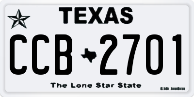 TX license plate CCB2701