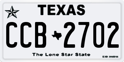 TX license plate CCB2702