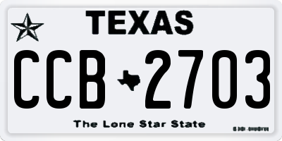 TX license plate CCB2703