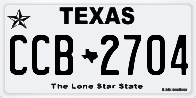 TX license plate CCB2704