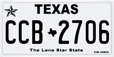 TX license plate CCB2706