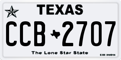 TX license plate CCB2707