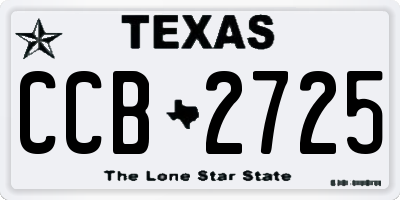 TX license plate CCB2725