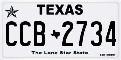 TX license plate CCB2734