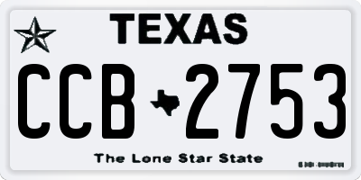 TX license plate CCB2753