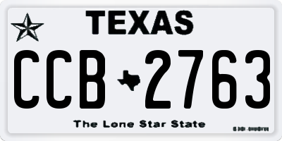 TX license plate CCB2763