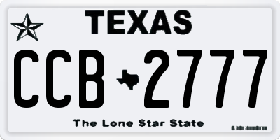 TX license plate CCB2777