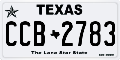 TX license plate CCB2783