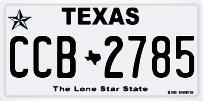 TX license plate CCB2785