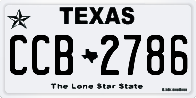 TX license plate CCB2786