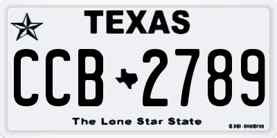 TX license plate CCB2789