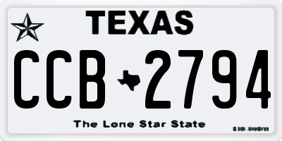 TX license plate CCB2794