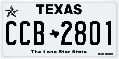 TX license plate CCB2801